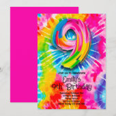 9e Tie Dye Verjaardag Kaart (Voorkant / Achterkant)