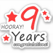 9e trouwdag - 9 jaar Sticker (Voorkant)