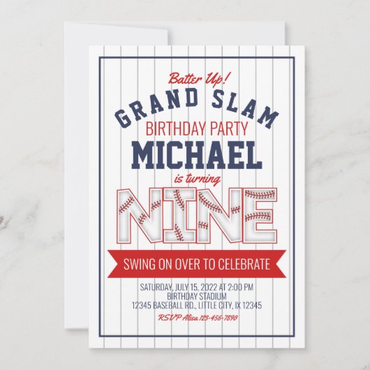 9e Uitnodiging voor honkbal (Voorkant)