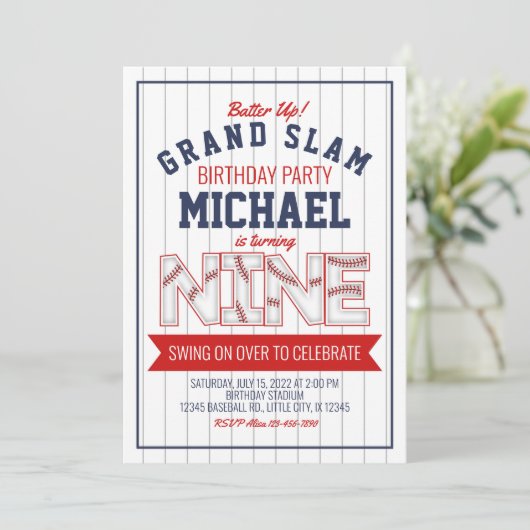 9e Uitnodiging voor honkbal (Staand voorkant)