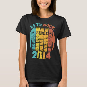 9e verjaardag 2014 Retro 9 jaar oude gitaar T-shirt