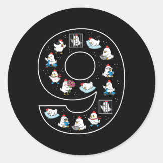 9e verjaardag 9 jaar oude kip jongens meisjes boer ronde sticker