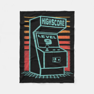 9e verjaardag 9 jaar oude retro gamer niveau omhoo fleece deken