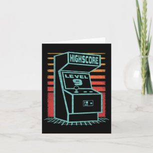 9e verjaardag 9 jaar oude retro gamer niveau omhoo kaart