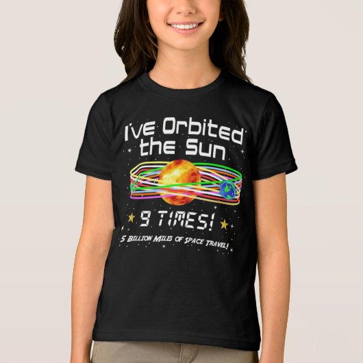 9e verjaardag! 9e baan! van de zon Tri-Blend shirt (Voorkant)