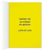 9e verjaardag aangepaste naam gele blauwe pixel ga (Binnen (Rechts))