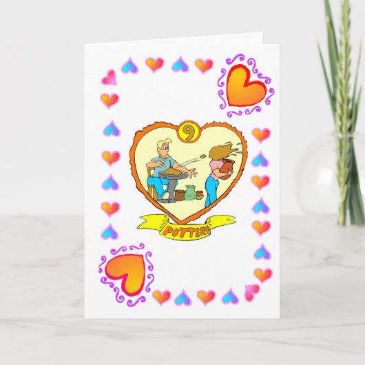 9e verjaardag - Aardewerk Kaart (Voorkant)