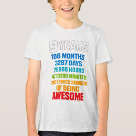 9e verjaardag aftellen typografie Tri-Blend shirt