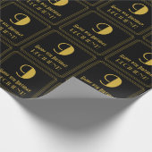 9e verjaardag ~ Art Deco Geïnspireerde look "9", n Cadeaupapier (Hoek)