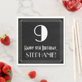 9e verjaardag ~ Art Deco Geïnspireerde look "9", n Servet (Insitu)