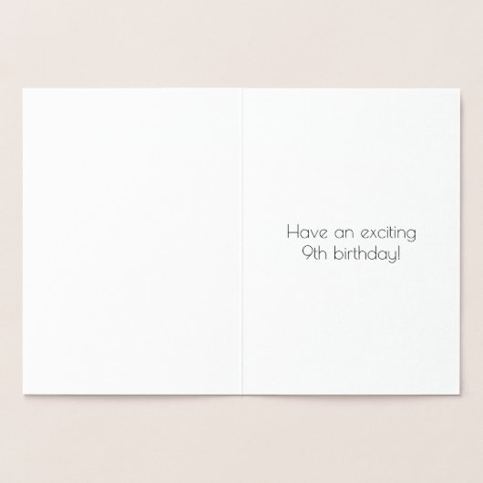 9e verjaardag ~ Art Deco Style "9" en aangepaste n Folie Kaarten (Binnen)