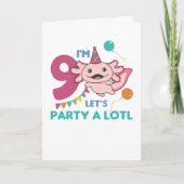9e verjaardag Axolotl Negen jaar oude Cute Axolotl Kaart (Voorkant)