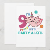9e verjaardag Axolotl Negen jaar oude Cute Axolotl Kaart (Voorkant / Achterkant)