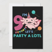 9e verjaardag Axolotl Negen jaar oude Cute Axolotl Kaart (Voorkant)