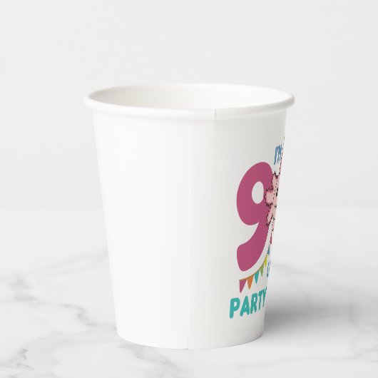 9e verjaardag Axolotl Negen jaar oude Cute Axolotl Papieren Bekers (Rechts)