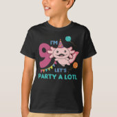 9e verjaardag Axolotl Negen jaar oude Cute Axolotl T-shirt (Voorkant)