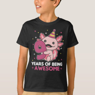 9e verjaardag Axolotl Negen jaar oude Cute Axolotl T-shirt