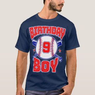 9e verjaardag Baseball Big Nummer negende 9 jaar o T-shirt