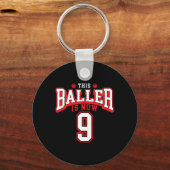 9e verjaardag basketbal liefhebber 9 jaar oud bday sleutelhanger (Voorkant)
