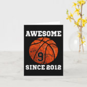 9e verjaardag Basketbal Liefhebber Gift 9 Jaar Oud Kaart (Gele Bloem)