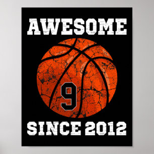 9e verjaardag Basketbal Liefhebber Gift 9 Jaar Oud Poster