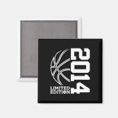 9e verjaardag Basketbal Limited Edition 2014 1 Magneet (Voorkant / Achterkant)