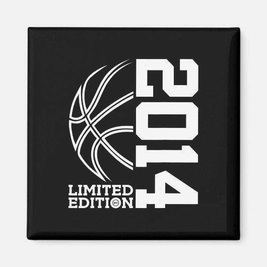9e verjaardag Basketbal Limited Edition 2014 1 Magneet (Voorkant)