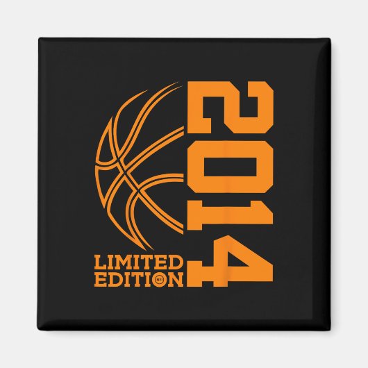 9E VERJAARDAG BASKETBAL LIMITED EDITION 2014 MAGNEET (Voorkant)