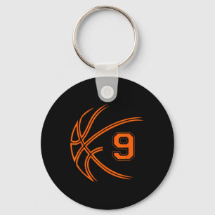 9e verjaardag basketbal negen 9 jaar oud jongens K Sleutelhanger