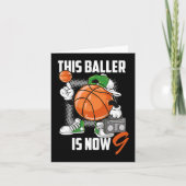 9e Verjaardag Basketbal Speler Plezier 9 Jaar Oud  Kaart (Voorkant)