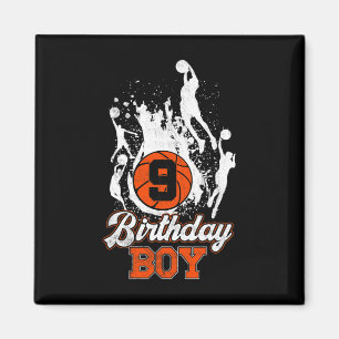 9e verjaardag Basketball Theme Birthday Boy 9jaar  Magneet