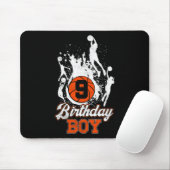 9e verjaardag Basketball Theme Birthday Boy 9jaar  Muismat (Met muis)
