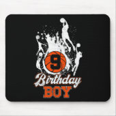 9e verjaardag Basketball Theme Birthday Boy 9jaar  Muismat (Voorkant)