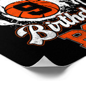 9e verjaardag Basketball Theme Birthday Boy 9jaar Poster (Hoek)