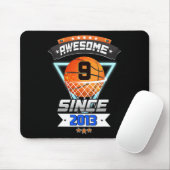 9e verjaardag basketbalspeler 9 jaar oud jongen gi muismat (Met muis)