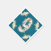 9e verjaardag Blauwgroen foto Collage Blue Yellow Servet (Hoek)