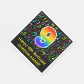 9e verjaardag - Colorful Music Symbols, Regenboog  Servet