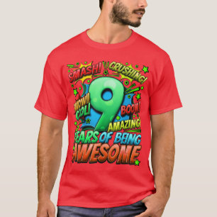 9e verjaardag Comic Style Geweldig Sinds 2014 9 Ja T-shirt