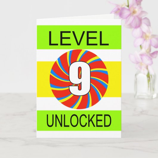 9e verjaardag computergamer kaart (Orchidee)