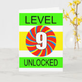 9e verjaardag computergamer kaart (Gele Bloem)