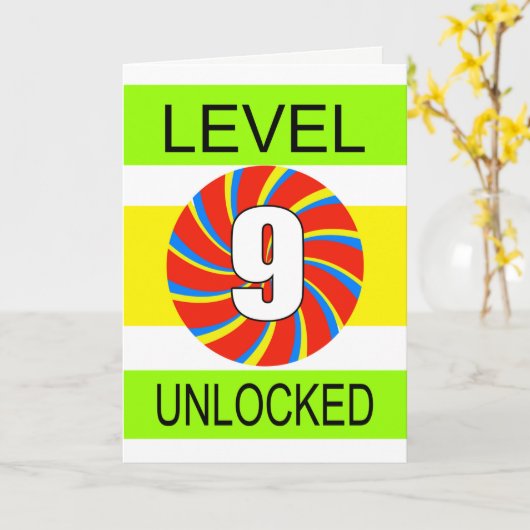 9e verjaardag computergamer kaart (Gele Bloem)