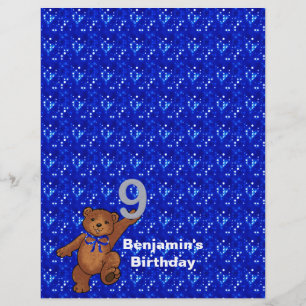 9e verjaardag Dansende Beer Scrapbook Papier 3 Flyer