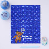 9e verjaardag Dansende Beer Scrapbook Papier 3 Flyer (Enkel)