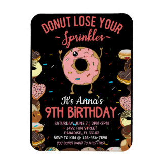 9e verjaardag Donut verlies je sprinkles Meisjes u Magneet