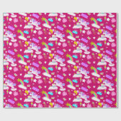 9e verjaardag eenhoorn patroon cadeaupapier (Vlak)