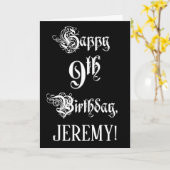 9e verjaardag: Fancy, elegant script + aangepaste  Kaart (Gele Bloem)