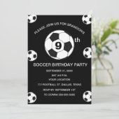 9e Verjaardag Feest Voetbal Zwarte Jongens Sport Kaart (Staand voorkant)