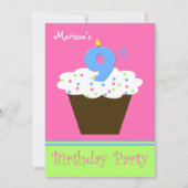 9e verjaardag feestuitnodiging 9 kaars kaart (Voorkant)