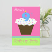 9e verjaardag feestuitnodiging 9 kaars kaart (Staand voorkant)