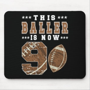 9e verjaardag Football peuter Negen jaar oud Footb Muismat